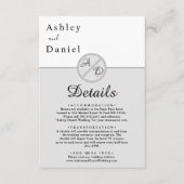 モノグラムエレガントブラックとホワイトグレーシック結婚ズ エンクロージャーカード (正面)