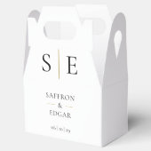 モノグラムエレガントブラックと金ゴールド結婚ズ フェイバーボックス (オープン)