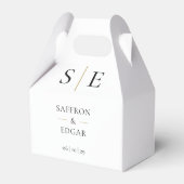 モノグラムエレガントブラックと金ゴールド結婚ズ フェイバーボックス (正面サイド)