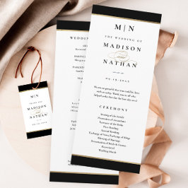 モノグラムエレガントブラックと金ゴールド結婚ズ プログラム