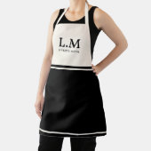 モノグラムエレガントブラックイニシャル名クラシック型 エプロン (インサイチュ)
