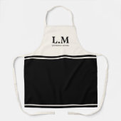 モノグラムエレガントブラックイニシャル名クラシック型 エプロン (正面)