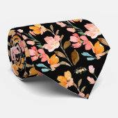 モノグラムエレガントブラックウォーター色 ネクタイ (ロール)