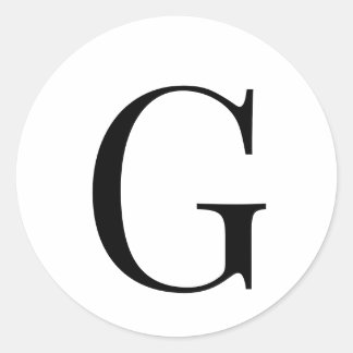 モノグラムエレガントブラックオンホワイト ラウンドシール