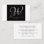 モノグラムエレガントブラックグレーデザイナー名刺 名刺 (正面/裏面)