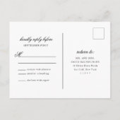 モノグラムエレガントブラックスクリプ結婚トの返信 インビテーションポストカード (裏面)