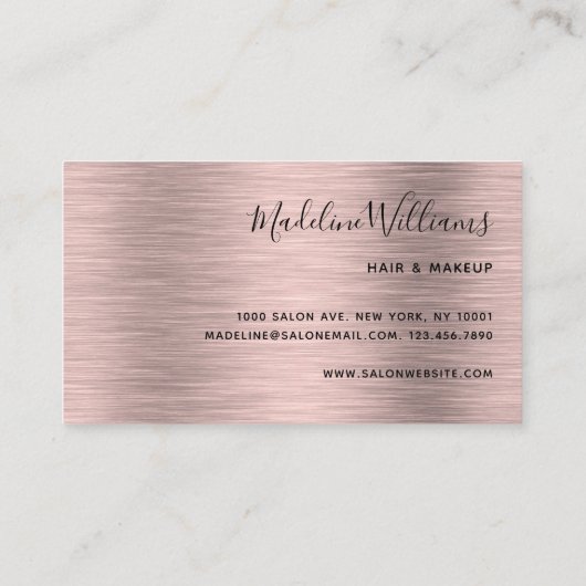 モノグラムエレガントブラックバラ金ゴールドスクリプモダント 名刺 (裏面)