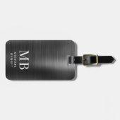 モノグラムエレガントブラックブラッシュメタル ラゲッジタグ (正面横)