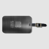 モノグラムエレガントブラックブラッシュメタル ラゲッジタグ (正面横)