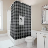 モノグラムエレガントブラックプレイド シャワーカーテン (インサイチュ)