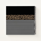 モノグラムエレガントブラックレオパードアニマルプリントノートボ ノートブック (裏面)