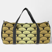 モノグラムエレガントブラック金ゴールドアールデコパターン ダッフルバッグ (正面)