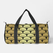 モノグラムエレガントブラック金ゴールドアールデコパターン ダッフルバッグ (正面)