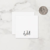 モノグラムエレガントブラック金ゴールドスクリプト ノートカード (正面/裏面インサイチュ)