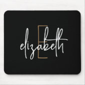 モノグラムエレガントブラック金ゴールドスクリプト マウスパッド (正面)