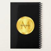 モノグラムエレガントブラック金ゴールドモダンテンプレート プランナー手帳 (裏面)