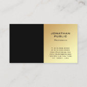 モノグラムエレガントブラック金ゴールドモダンデザイン 名刺 (裏面)