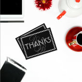 モノグラムエレガントブラック&ホワイト結婚ズ・サンキュー ノートカード