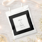 モノグラムエレガントブラック&ホワイト結婚ズ フェイバーバッグ (クリップ留めされた状態)