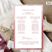 モノグラムエレガントブルゴーニュ結婚式 プログラム