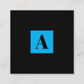 モノグラムエレガントブルーの名刺 スクエア名刺 (正面)