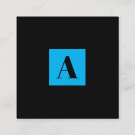 モノグラムエレガントブルーの名刺 スクエア名刺