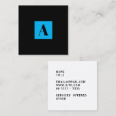 モノグラムエレガントブルーの名刺 スクエア名刺 (正面/裏面)