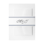 モノグラムエレガントブルーシェルシー結婚ズ 招待状ベリーバンド (正面例)