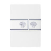 モノグラムエレガントブルーシェルシー結婚ズ 招待状ベリーバンド (裏面例)