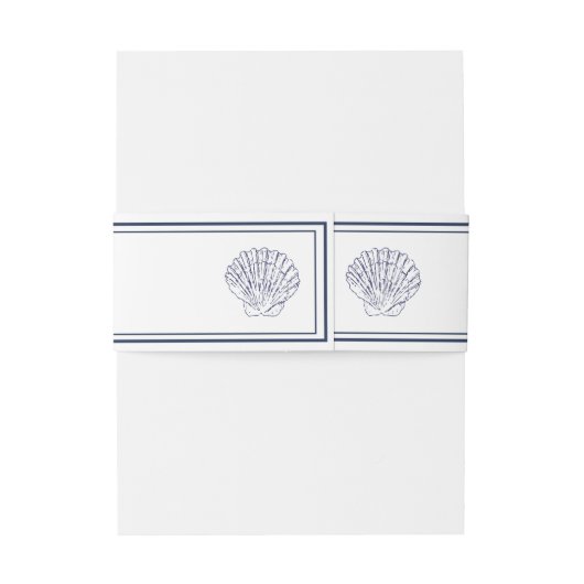 モノグラムエレガントブルーシェルシー結婚ズ 招待状ベリーバンド (裏面例)