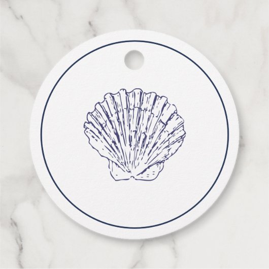 モノグラムエレガントブルーシェル結婚ズ フェイバータグ (裏面)