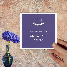 モノグラムエレガントブルージュエルトーンディナーカクテル スタンダードカクテルナプキン