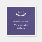 モノグラムエレガントブルージュエルトーンディナーカクテル スタンダードカクテルナプキン (正面)