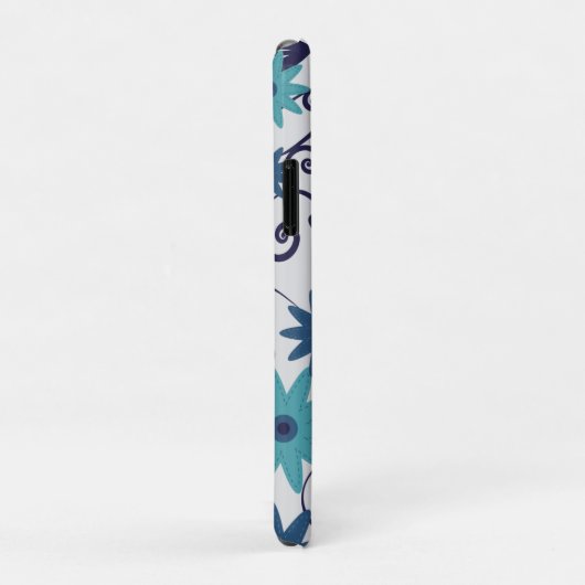 モノグラムエレガントブルーターコイズ花柄 Case-Mate iPhoneケース (裏面/右)