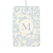 モノグラムエレガントブルーフローラ植物 カーエアーフレッシュナー (正面)