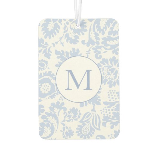 モノグラムエレガントブルーフローラ植物 カーエアーフレッシュナー (裏面)