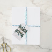 モノグラムエレガントブルー金ゴールド（イミタット）植物学 ギフトタグ (より糸付き)