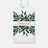 モノグラムエレガントブルー金ゴールド（イミタット）植物学 ギフトタグ (裏面)