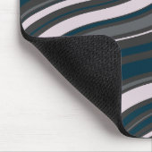 モノグラムエレガントブルー&グレイストライプの マウスパッド (コーナー)