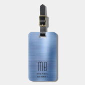 モノグラムエレガントブルー ラゲッジタグ (正面縦)