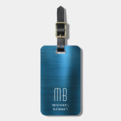 モノグラムエレガントブルー ラゲッジタグ (正面縦)