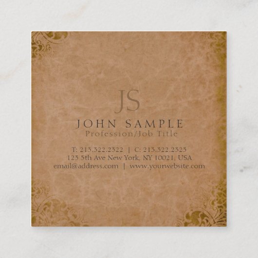 モノグラムエレガントプレミアムシックラグジュアリーダマスク スクエア名刺 (裏面)