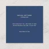モノグラムエレガントプロフェッショナルシンプルモダンネイビー スクエア名刺 (裏面)