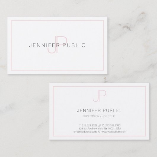 モノグラムエレガントプロフェッショナルテンプレートトレンディー 名刺 (正面/裏面)