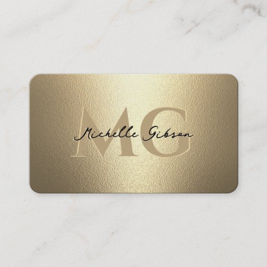 モノグラムエレガントプロフェッショナルフェイク金ゴールドモダン 名刺 (正面)
