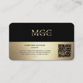 モノグラムエレガントプロフェッショナルフェイク金ゴールドモダン 名刺 (裏面)