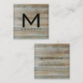 モノグラムエレガントプロフェッショナルモダンウッド#2 スクエア名刺 (正面/裏面)