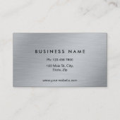 モノグラムエレガントプロフェッショナルモダン銀金属 名刺 (裏面)