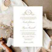 モノグラムエレガントベージュクリーフォーマルム結婚ズ 招待状