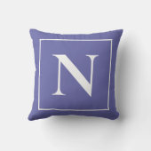 モノグラムエレガントペリウィンクルブルーミニマリスト クッション (裏面)